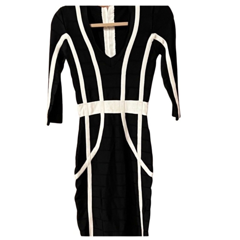 Black and white bandage dress